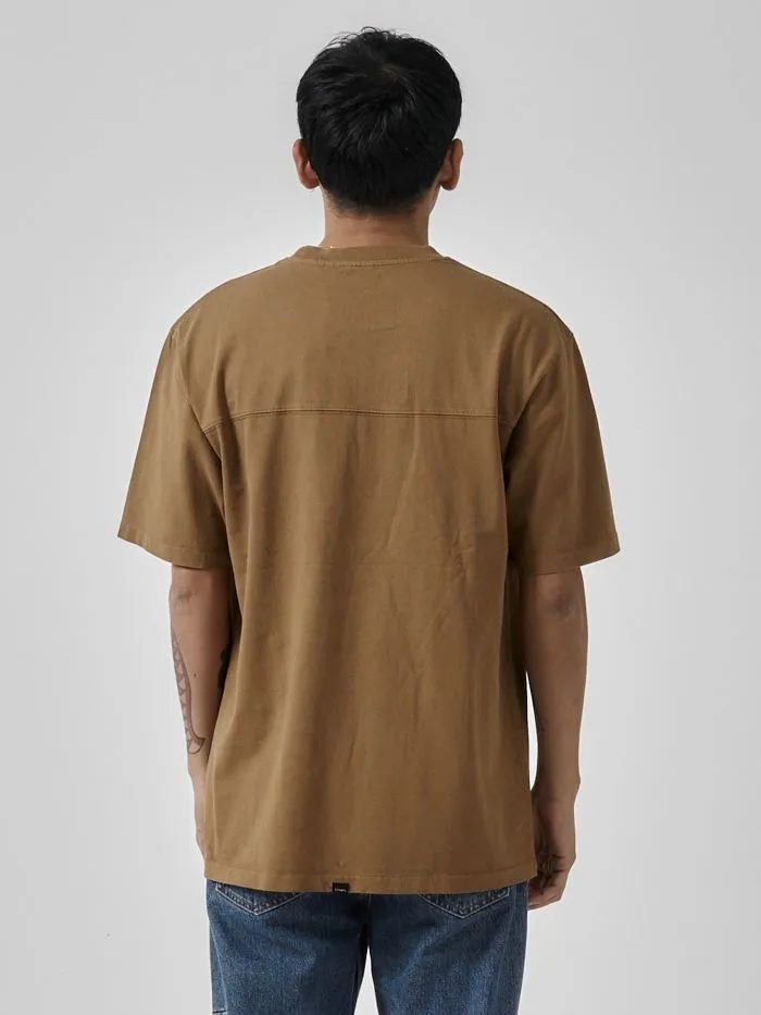 Mens Union Oversize Fit Panel Tee Tobacco Thrills Tees and Tank Tops