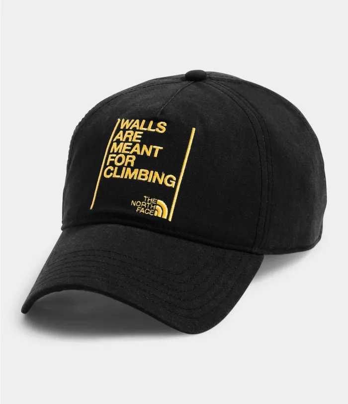 Mens Walls Are Meant For Climbing Ball Cap Tnf Black The North Face Hats