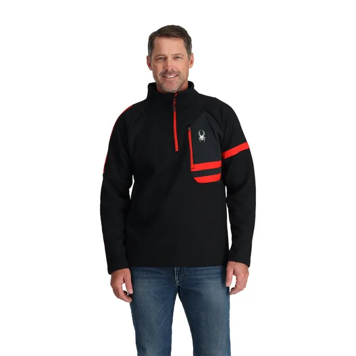 Mens Wengen Bandit Half Zip Black Spyder Fleece