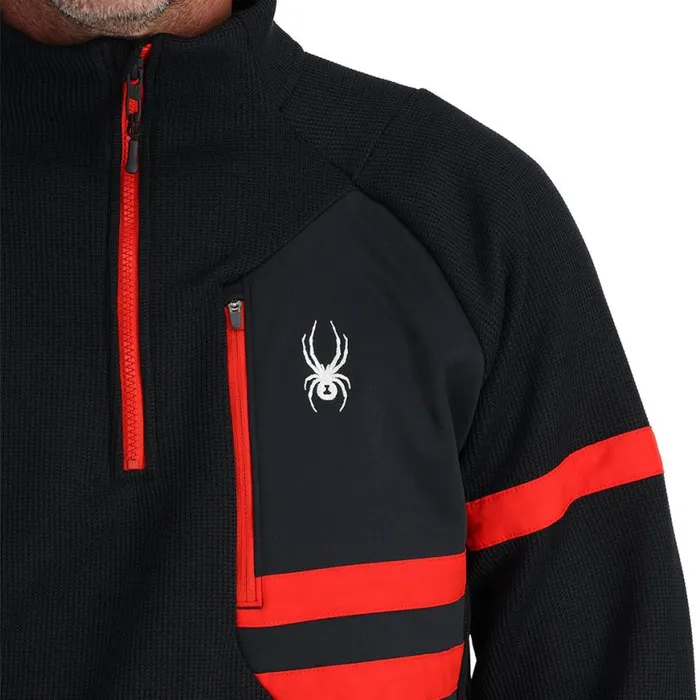Mens Wengen Bandit Half Zip Black Spyder Fleece