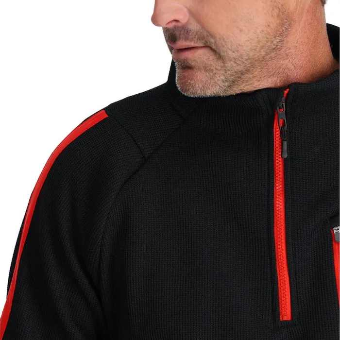Mens Wengen Bandit Half Zip Black Spyder Fleece