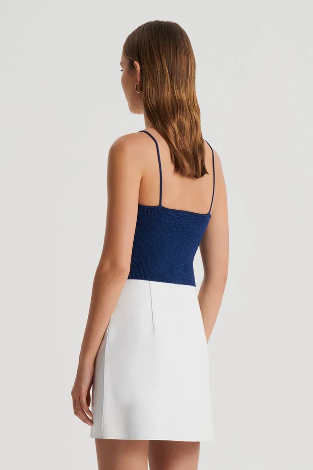 METALLIC KNIT CAMISOLE NAVY Knitwear Scanlan Theodore Women METALLIC KNIT CAMISOLE NAVY Knitwear Scanlan Theodore Women