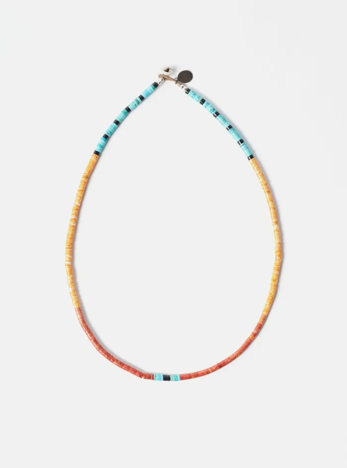 Mikia Heishi Bead Necklace In Spiny OysterSponge CoralTurqoise Men Universal Works Jewellery Mikia Heishi Bead Necklace In Spiny OysterSponge CoralTurqoise Men Universal Works Jewellery