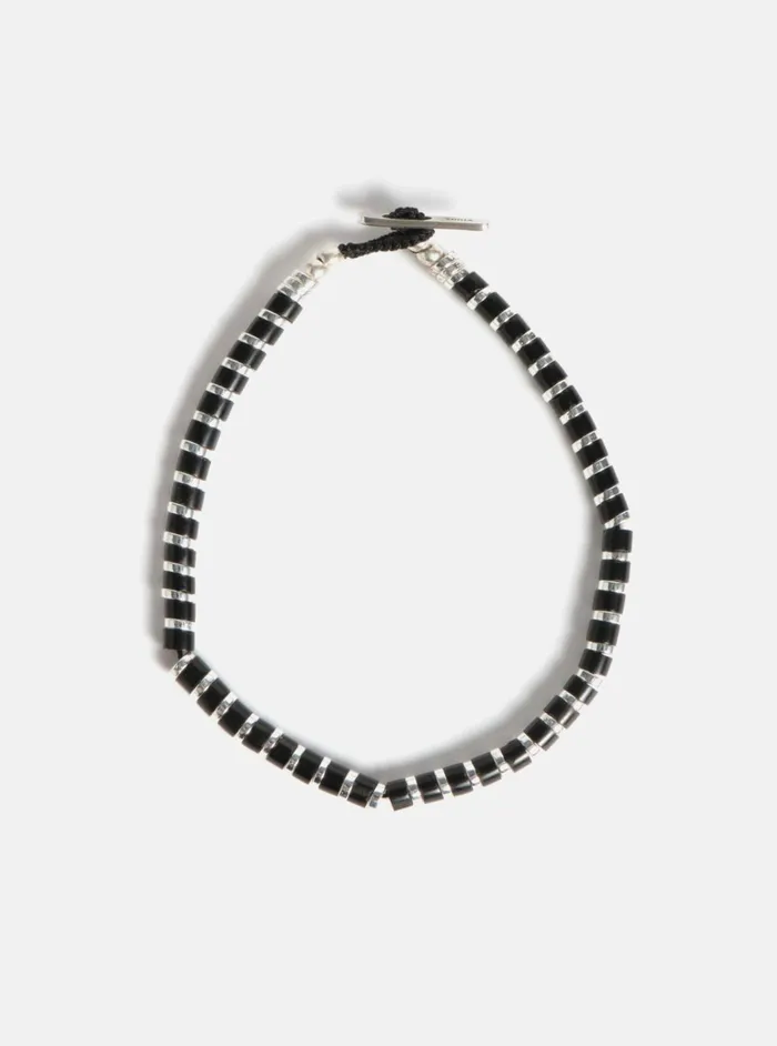 Mikia Heishi Bracelet In JetHematiteSterling Silver Men Universal Works Jewellery Mikia Heishi Bracelet In JetHematiteSterling Silver Men Universal Works Jewellery
