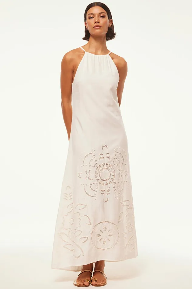 MISA Los Angeles ALEJANDRA DRESS Canary Eyelet Women Dresses
