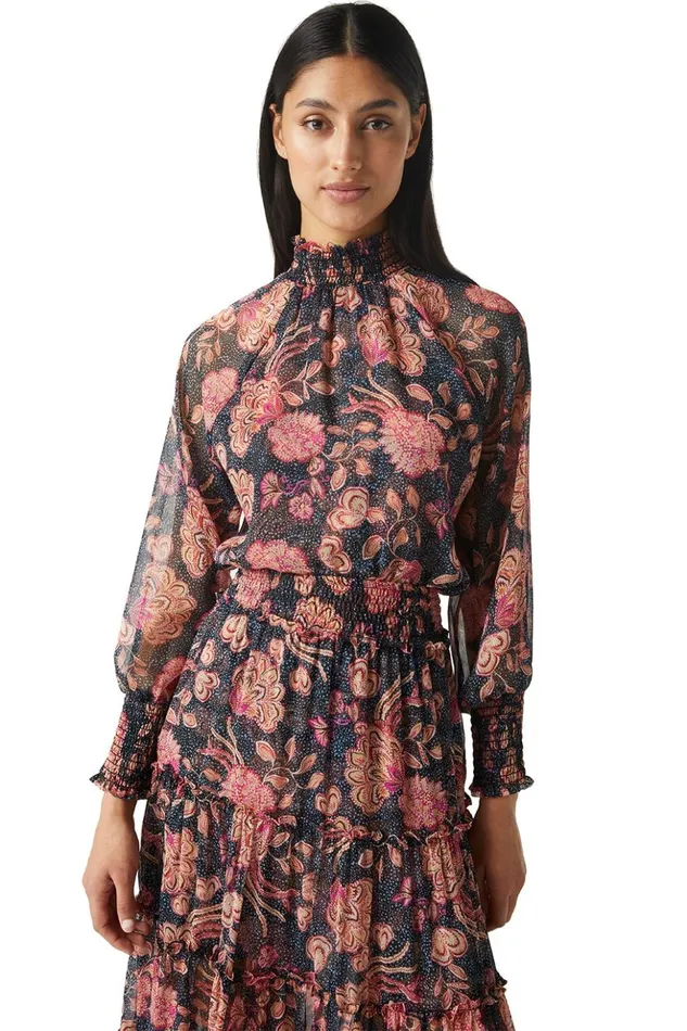 MISA Los Angeles ALEXIS TOP Flora Dot Women Tops