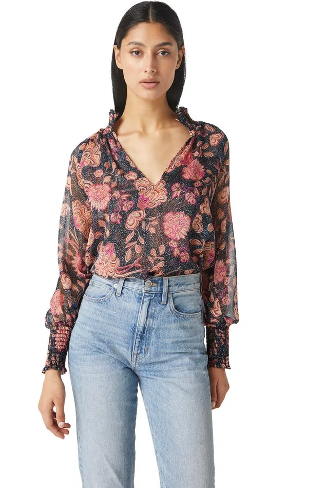 MISA Los Angeles ALEXIS TOP Flora Dot Women Tops