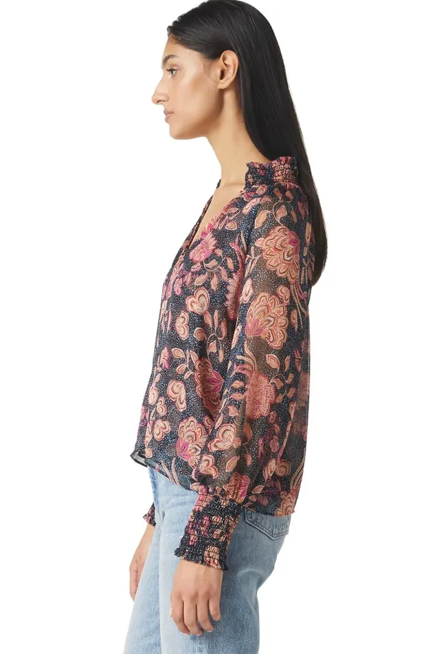 MISA Los Angeles ALEXIS TOP Flora Dot Women Tops