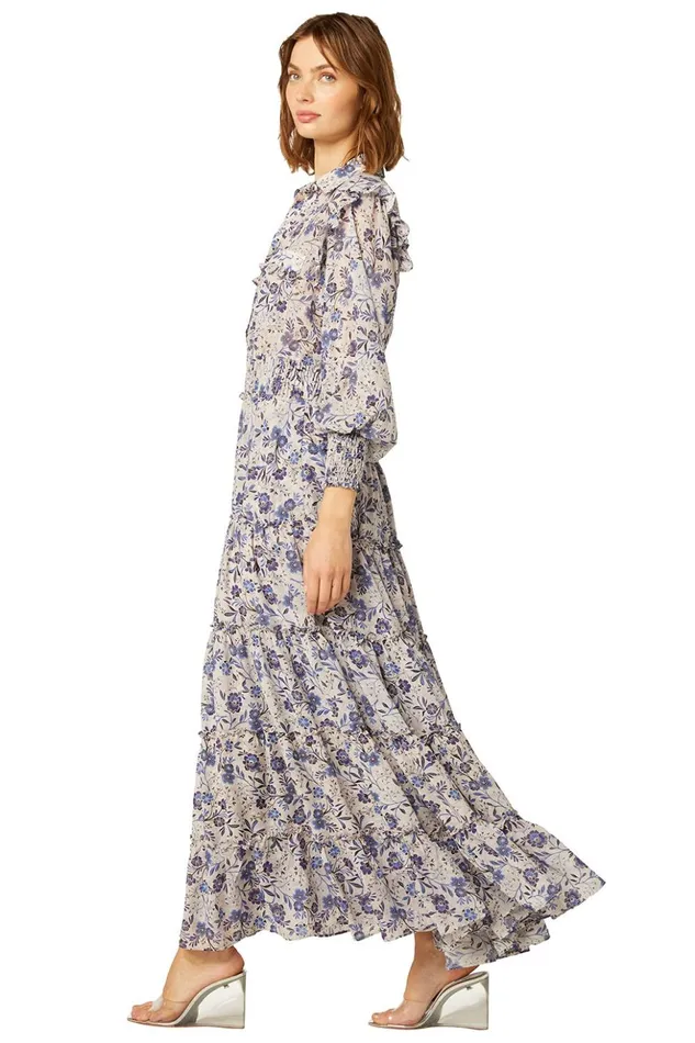 MISA Los Angeles AYDENIZ DRESS Cerulean Floral Women Dresses