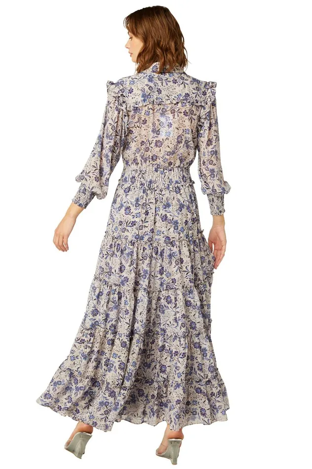 MISA Los Angeles AYDENIZ DRESS Cerulean Floral Women Dresses