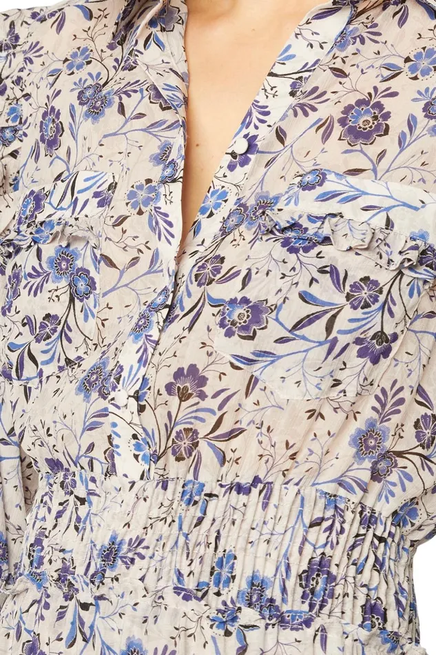 MISA Los Angeles AYDENIZ DRESS Cerulean Floral Women Dresses