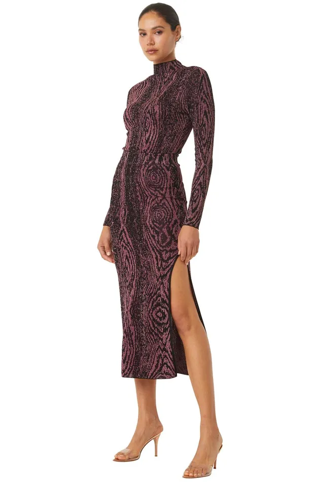 MISA Los Angeles BOW SKIRT Plum Women Skirts and Shorts
