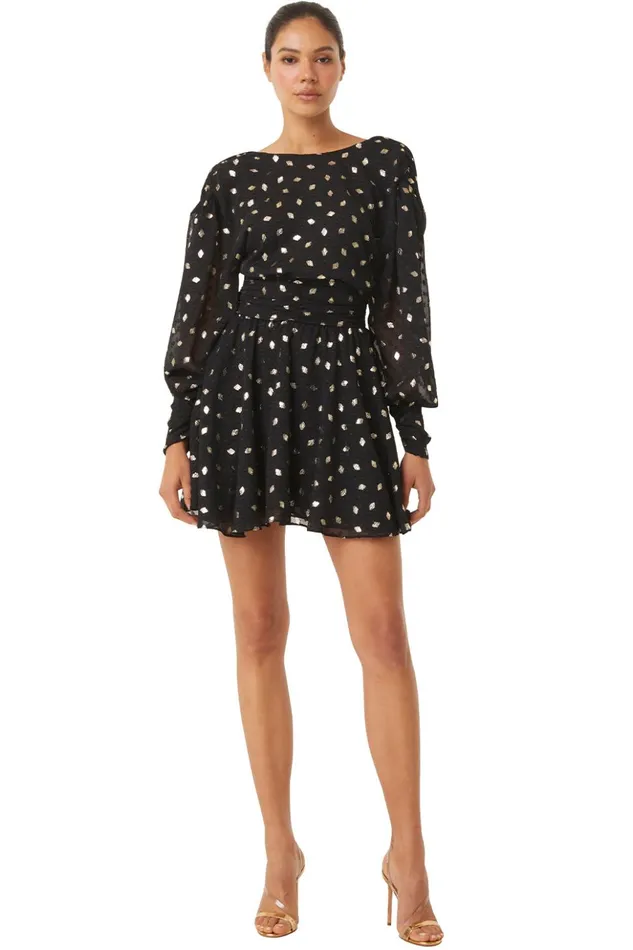 MISA Los Angeles DAVIE DRESS Diamond Clip Dot Women Dresses