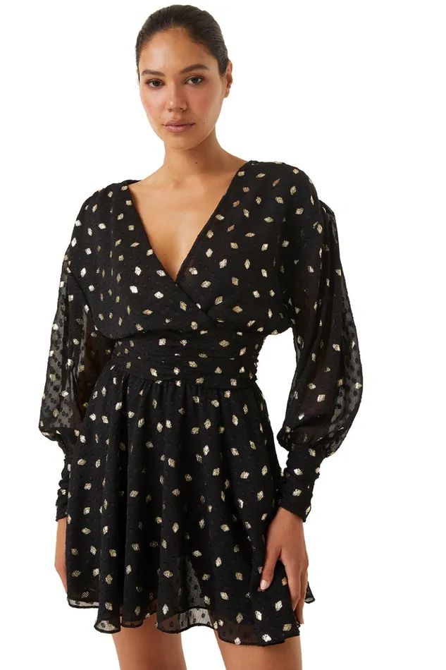 MISA Los Angeles DAVIE DRESS Diamond Clip Dot Women Dresses