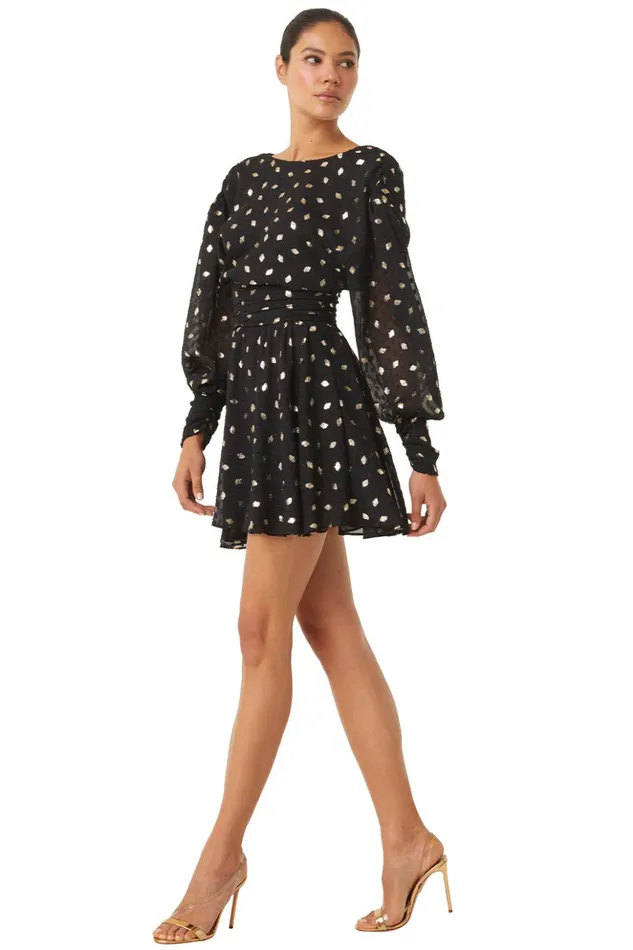 MISA Los Angeles DAVIE DRESS Diamond Clip Dot Women Dresses