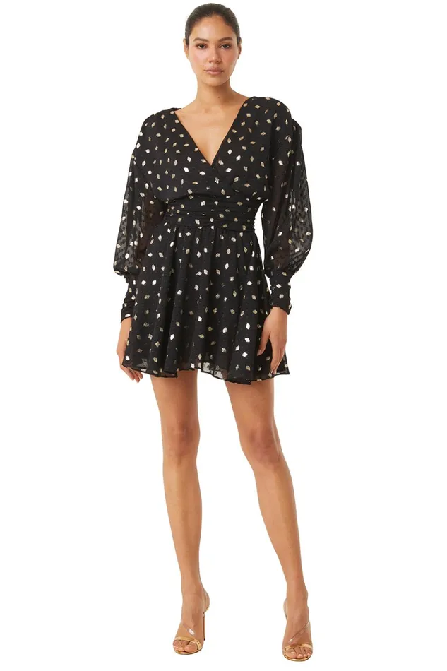 MISA Los Angeles DAVIE DRESS Diamond Clip Dot Women Dresses