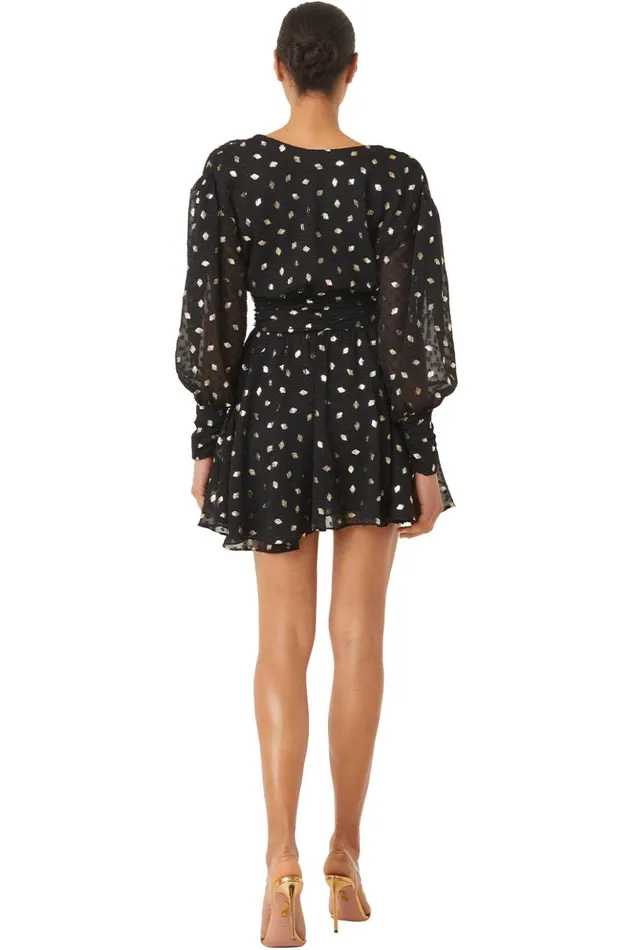 MISA Los Angeles DAVIE DRESS Diamond Clip Dot Women Dresses