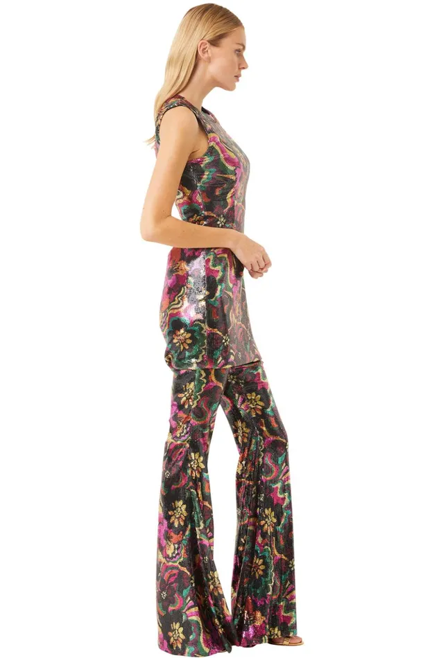 MISA Los Angeles EDIE DRESS Flora Groove Sequin Women Dresses