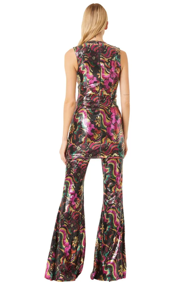 MISA Los Angeles EDIE DRESS Flora Groove Sequin Women Dresses