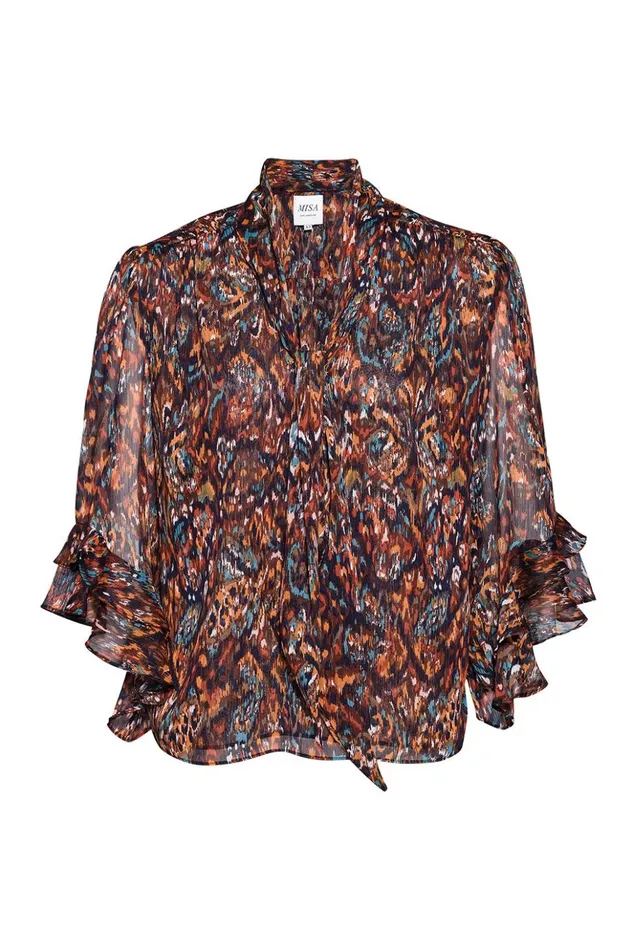 MISA Los Angeles GIGI TOP Peacock Abstract Women Tops