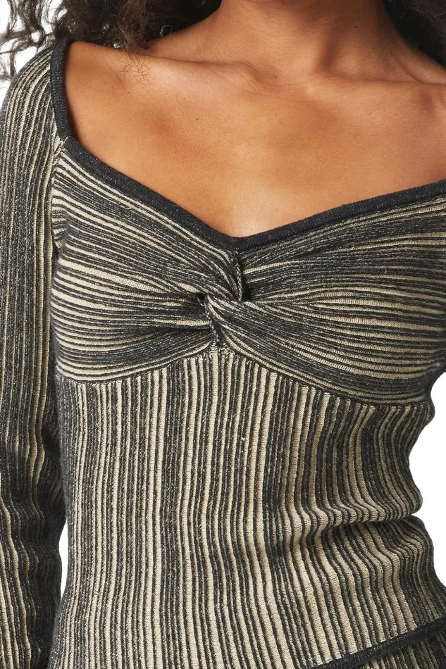 MISA Los Angeles KAREN TOP Blackskinny Latte Women Tops
