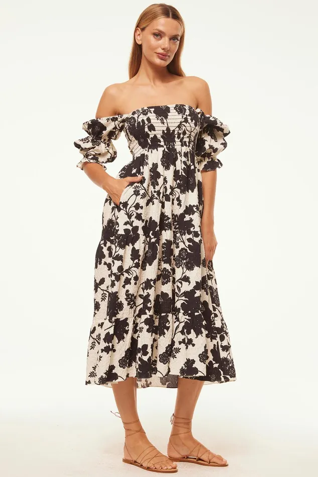 MISA Los Angeles MARGARITA DRESS Flora Negra Women Dresses