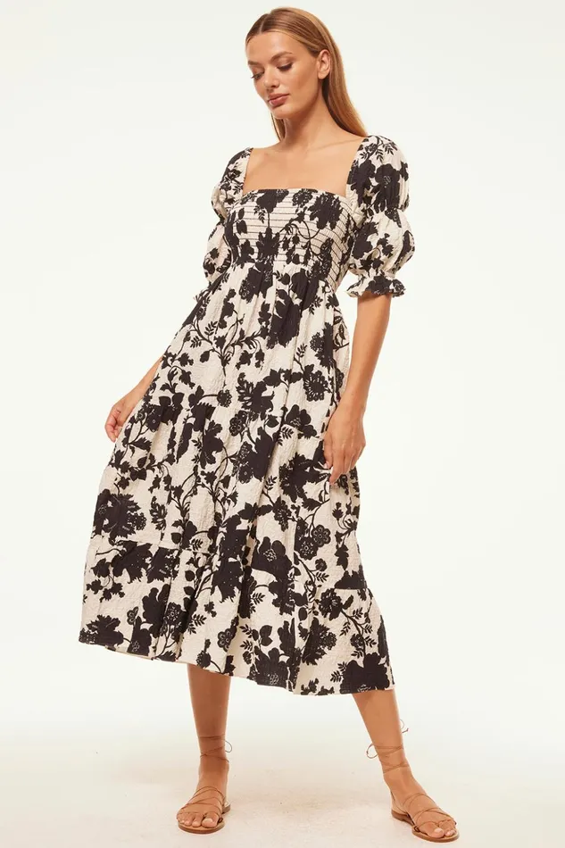 MISA Los Angeles MARGARITA DRESS Flora Negra Women Dresses