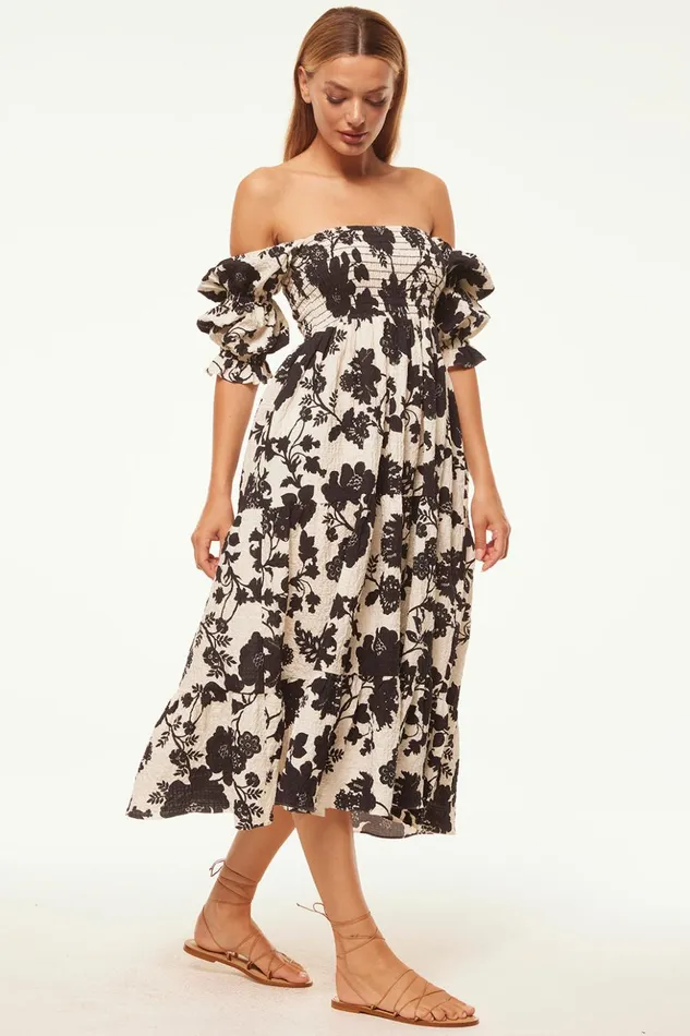 MISA Los Angeles MARGARITA DRESS Flora Negra Women Dresses