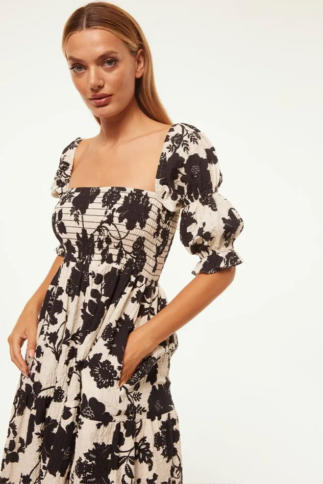 MISA Los Angeles MARGARITA DRESS Flora Negra Women Dresses