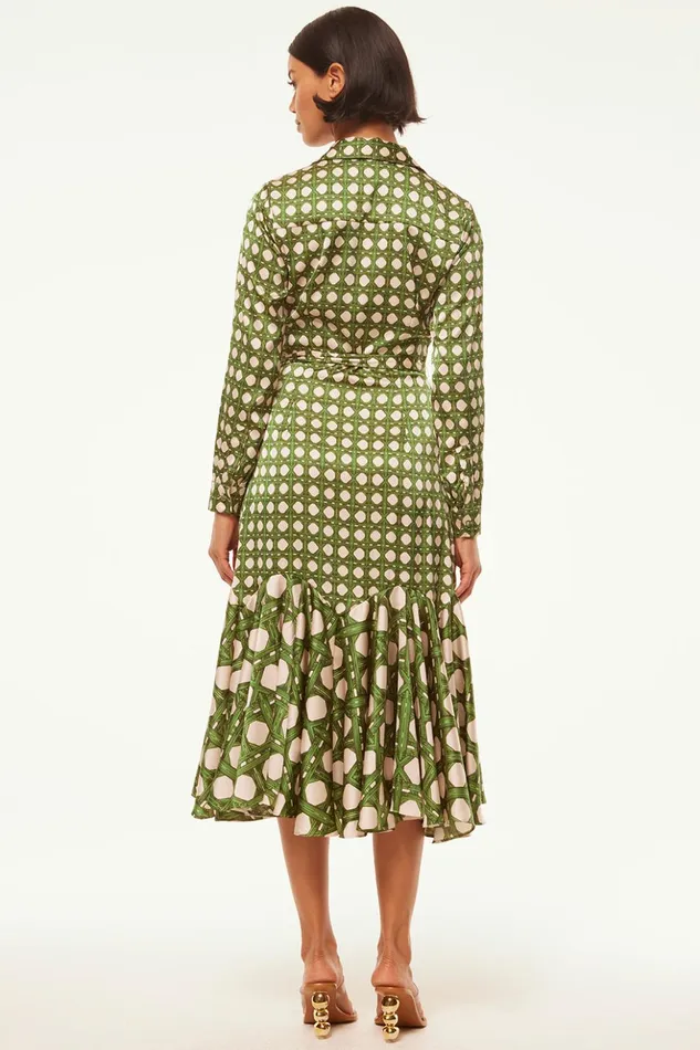 MISA Los Angeles MARTINE DRESS Rattan Tile Mix Women Dresses