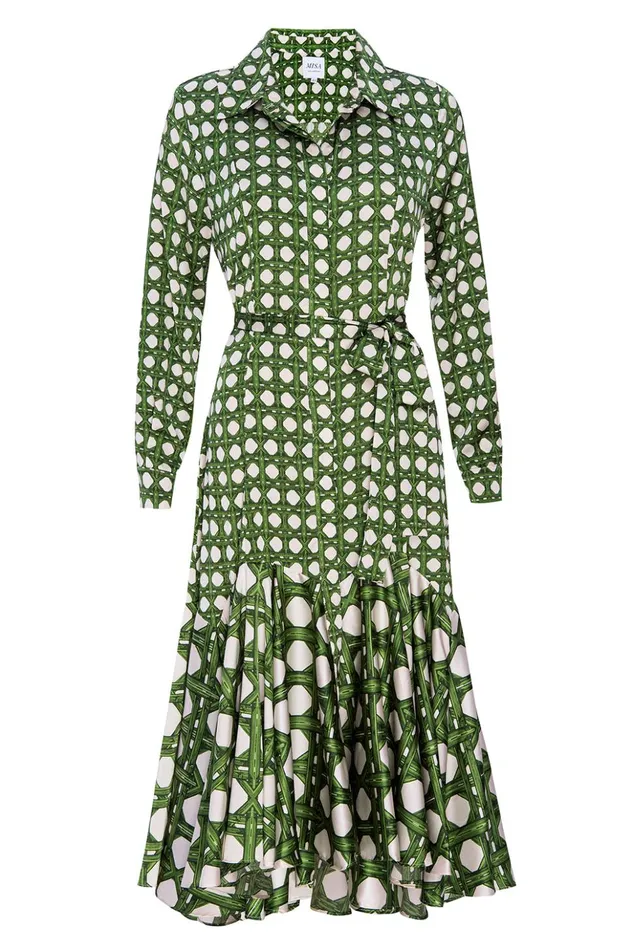 MISA Los Angeles MARTINE DRESS Rattan Tile Mix Women Dresses