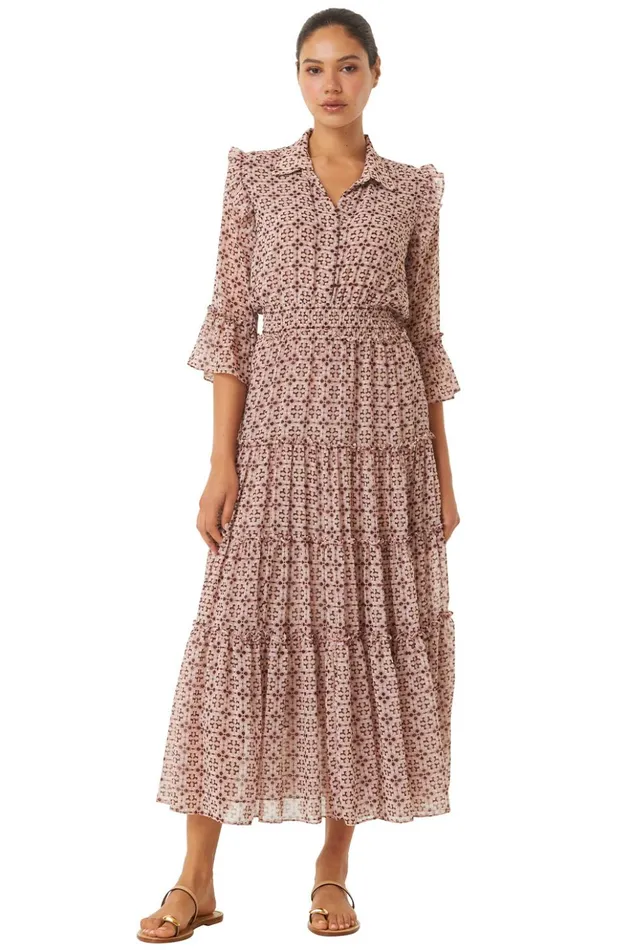 MISA Los Angeles PAMELINA DRESS Warm Winter Tile Women Dresses
