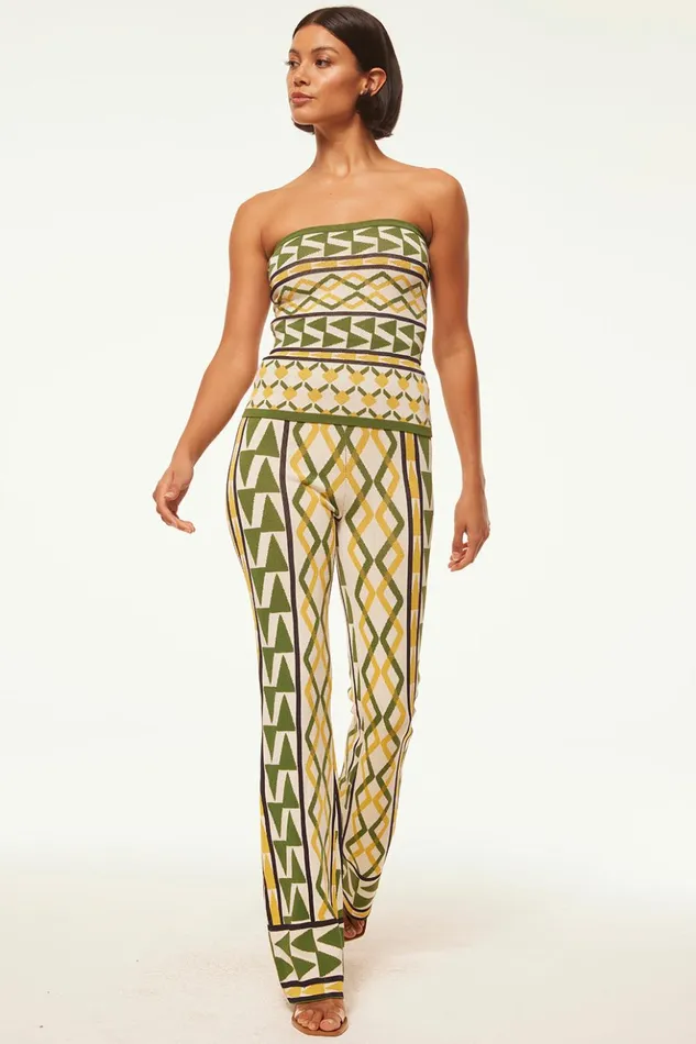 MISA Los Angeles RIALTA PANT Limoncello Geo Jacquard Women Pants