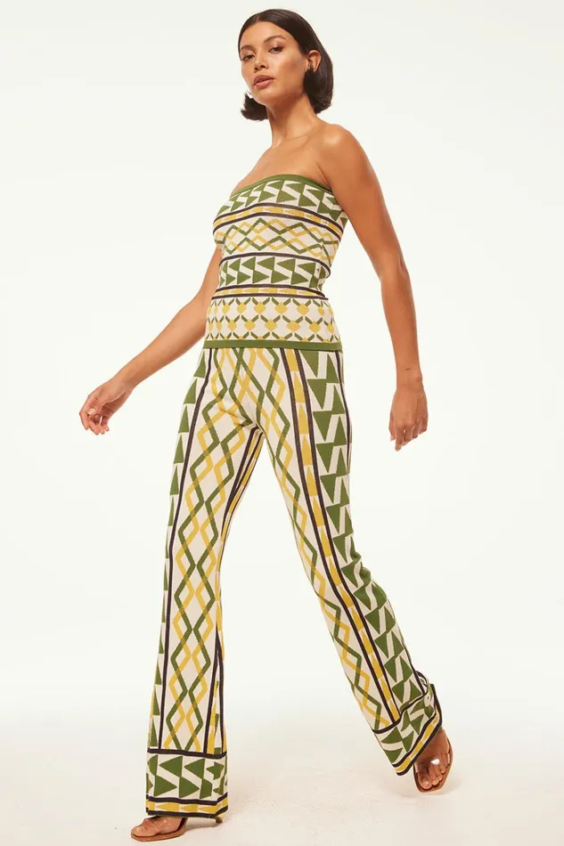 MISA Los Angeles RIALTA PANT Limoncello Geo Jacquard Women Pants