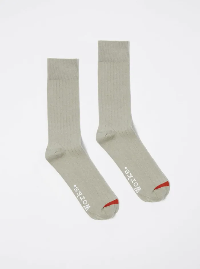 Modal Sock In Grey Rib Knit Men Universal Works Socks