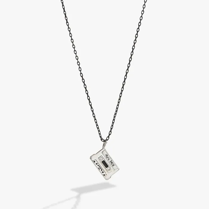 Necklaces Women Alex And Ani 90s Nostalgia Cassette Necklace Silver
