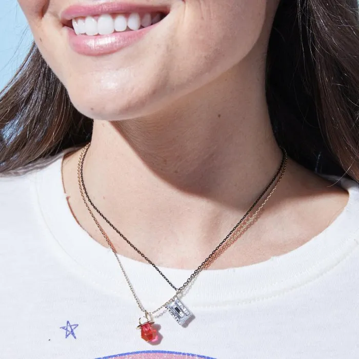 Necklaces Women Alex And Ani 90s Nostalgia Cassette Necklace Silver