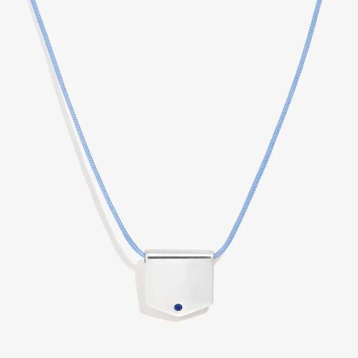 Necklaces Women Alex And Ani Shield Cord Necklace Sky Blue Shiny Silver