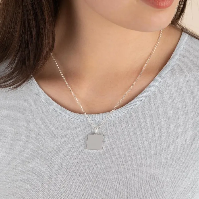 Necklaces Women Alex And Ani Square Charm Necklace 21039039 Silver