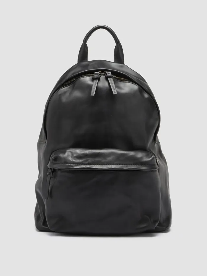 Officine Creative Backpacks OC PACK Supernero Black Leather Backpack 8211 WomenMen Officine Creative Backpacks OC PACK Supernero Black Leather Backpack 8211 WomenMen