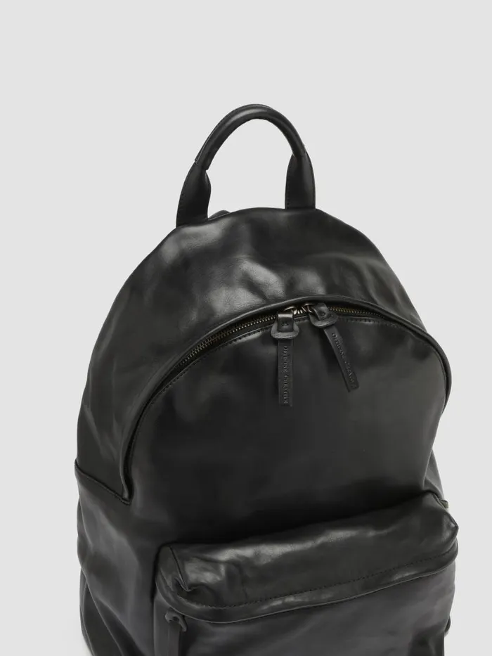 Officine Creative Backpacks OC PACK Supernero Black Leather Backpack 8211 WomenMen Officine Creative Backpacks OC PACK Supernero Black Leather Backpack 8211 WomenMen