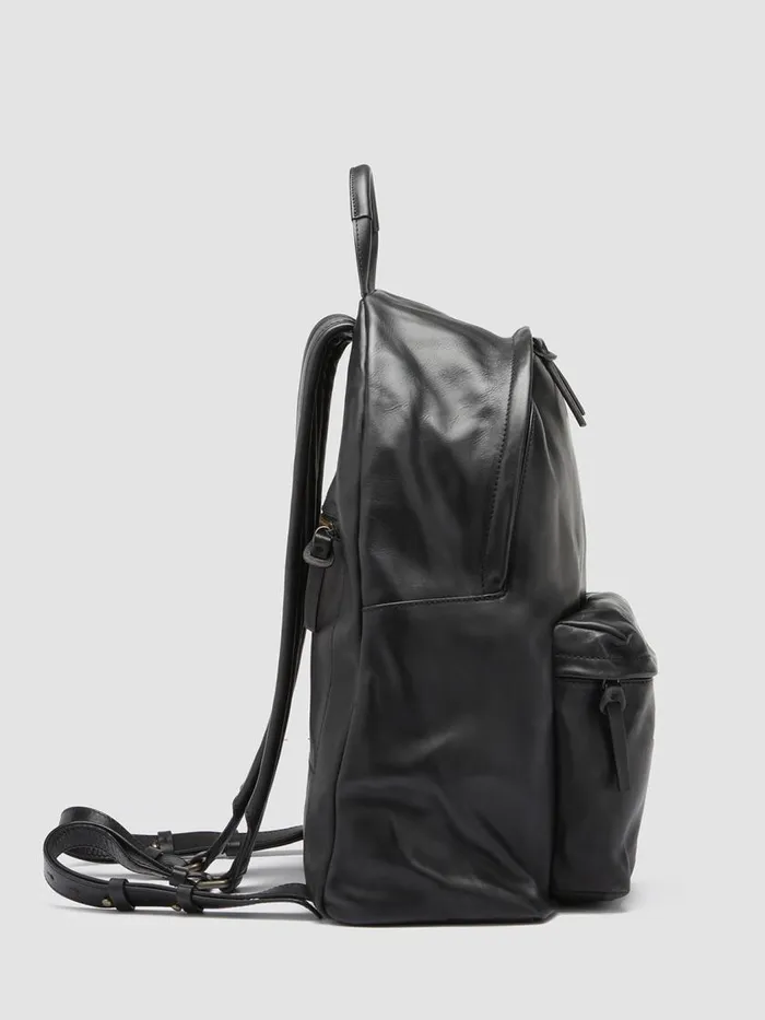 Officine Creative Backpacks OC PACK Supernero Black Leather Backpack 8211 WomenMen Officine Creative Backpacks OC PACK Supernero Black Leather Backpack 8211 WomenMen
