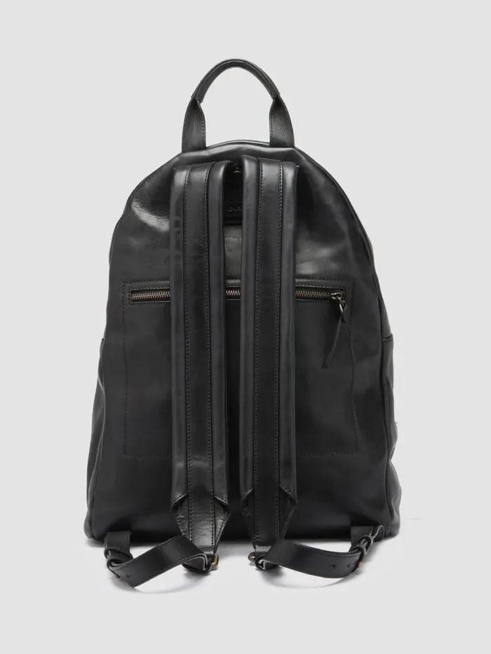 Officine Creative Backpacks OC PACK Supernero Black Leather Backpack 8211 WomenMen Officine Creative Backpacks OC PACK Supernero Black Leather Backpack 8211 WomenMen