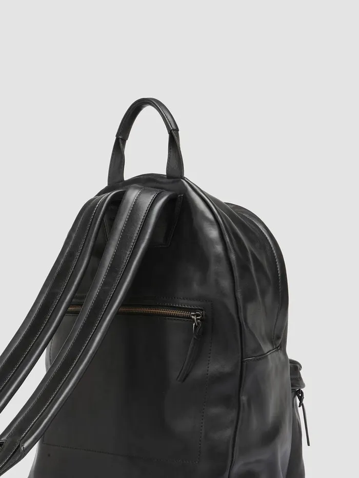 Officine Creative Backpacks OC PACK Supernero Black Leather Backpack 8211 WomenMen Officine Creative Backpacks OC PACK Supernero Black Leather Backpack 8211 WomenMen