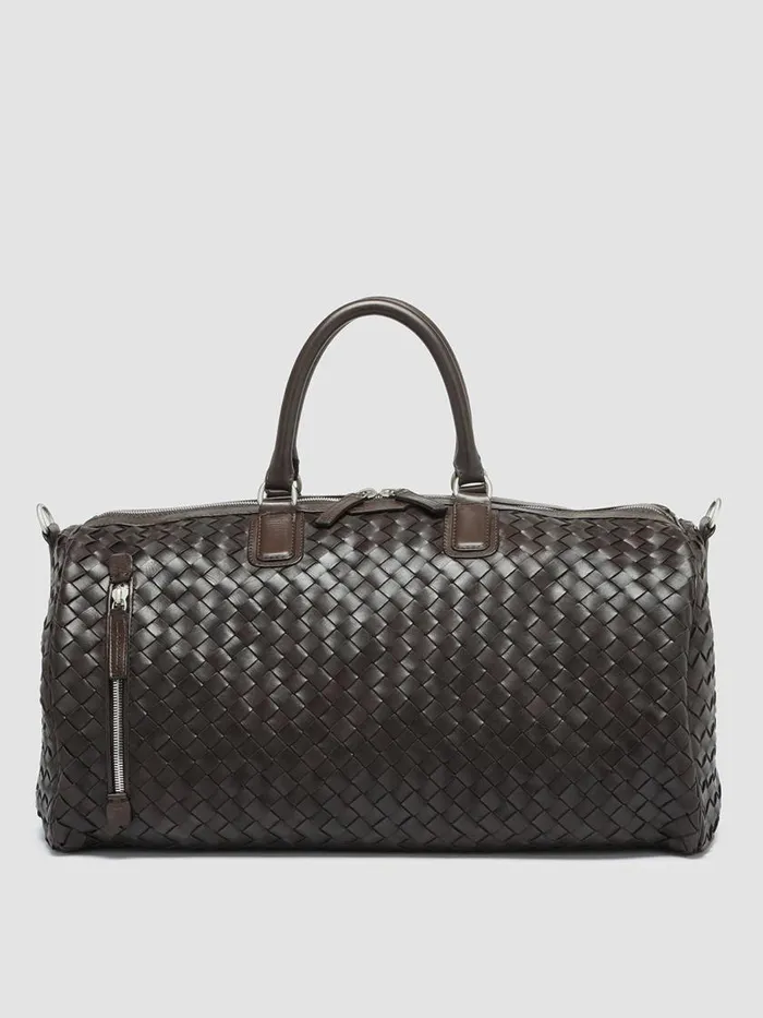 Officine Creative Bags ARMOR 01 Coffee Brown Leather Weekender 8211 Men