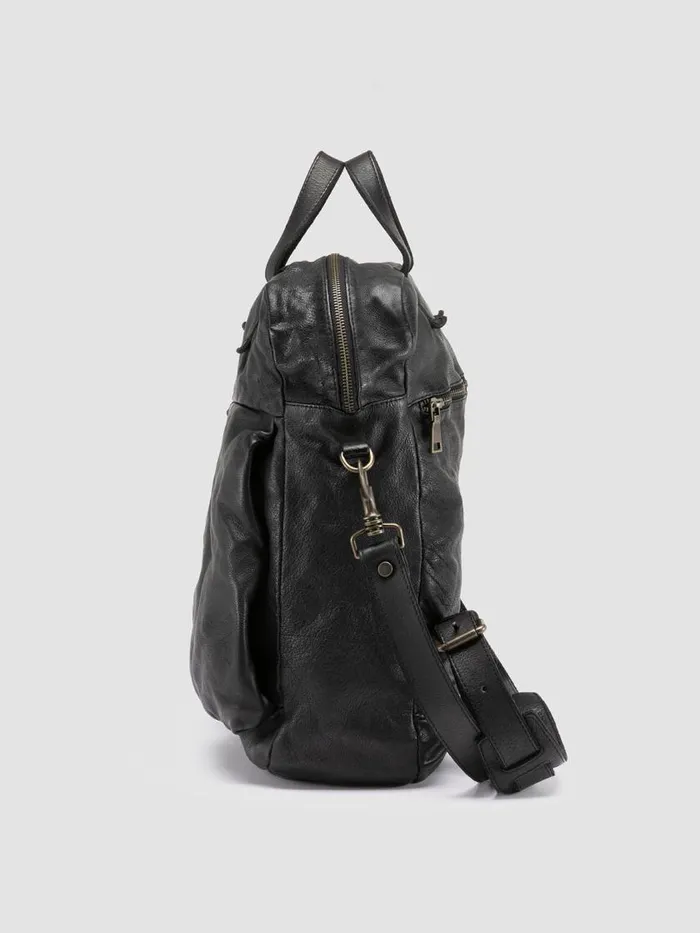 Officine Creative Bags HELMET 041 Nero Black Leather Tote Bag 8211 Men
