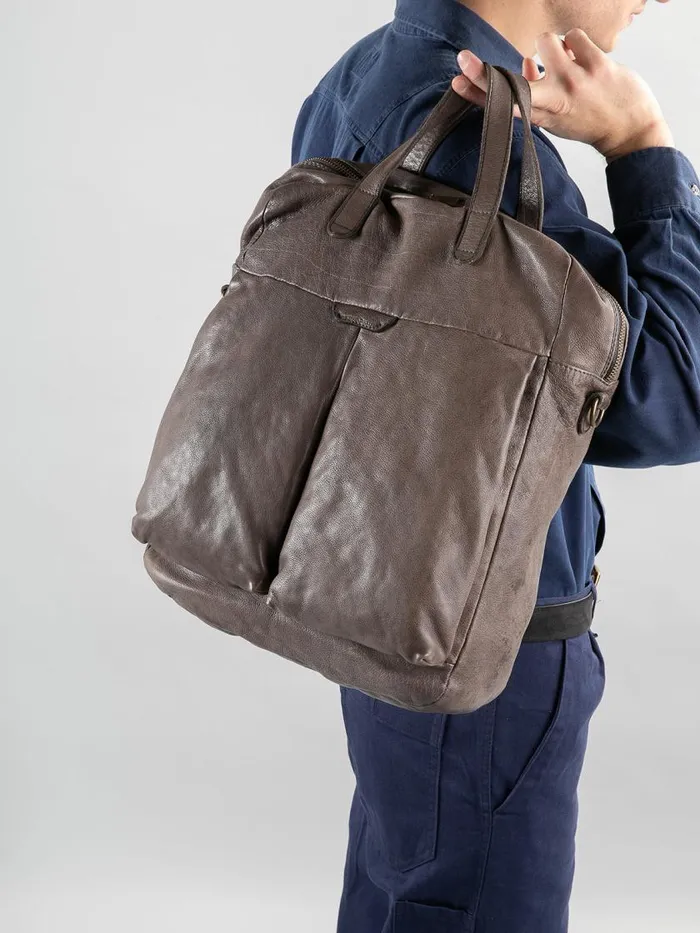Officine Creative Bags HELMET 041 Nero Black Leather Tote Bag 8211 Men