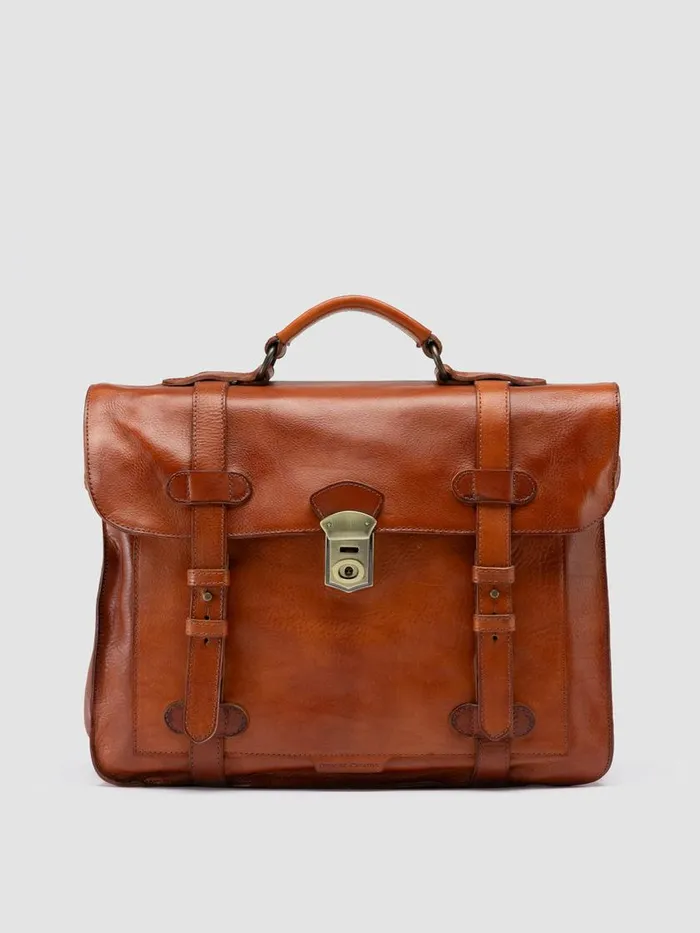 Officine Creative Bags RARE 26 Cuoio Brown Leather Briefcase 8211 Men