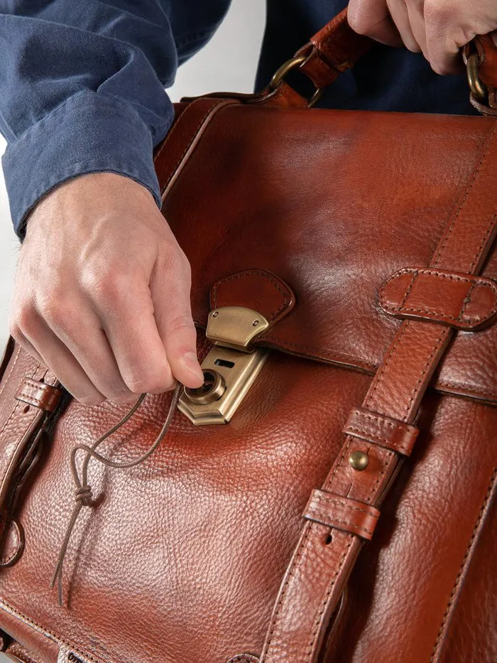 Officine Creative Bags RARE 26 Cuoio Brown Leather Briefcase 8211 Men