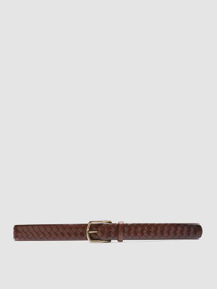 Officine Creative Belts OC STRIP 28 Teak Brown Leather Belt 8211 Men